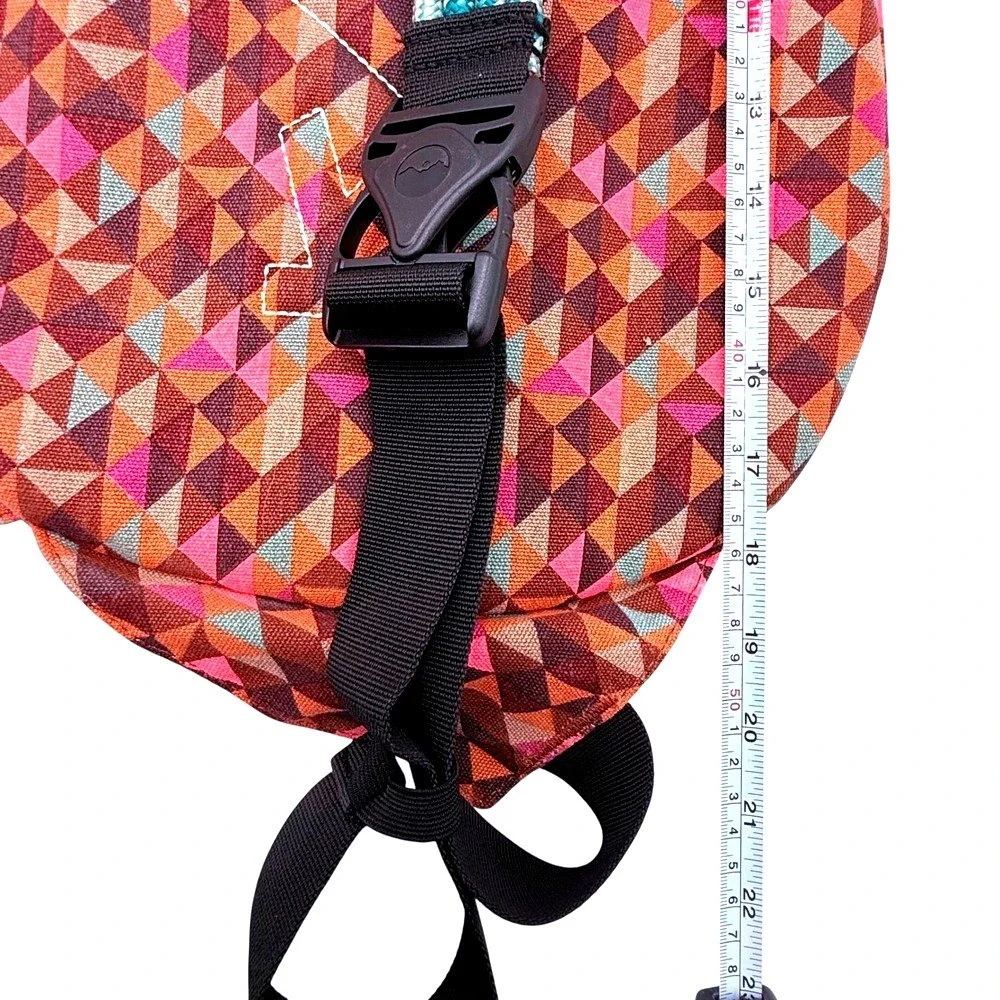 KAVU Rope Bag Jumble Dash Sling Backpack Geometric Print Multicolor EUC